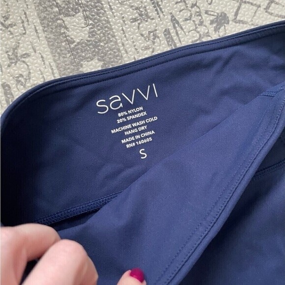 Savvy navy blue 7/8 leggings with‎ pockets - Picture 6 of 7